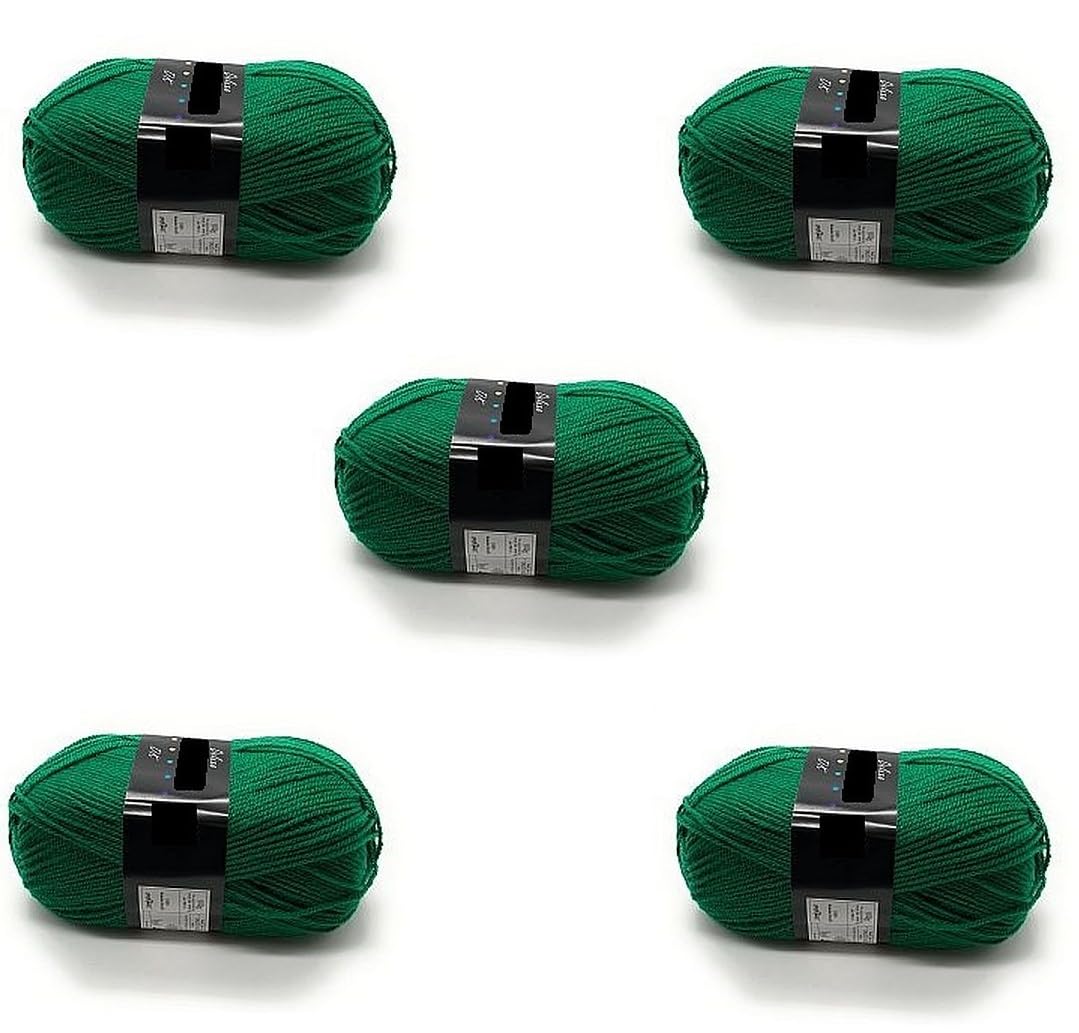 Lana Cygnet verde ovillos 100g pack 5 doble hebra tejer crochet punto esmeralda hilo