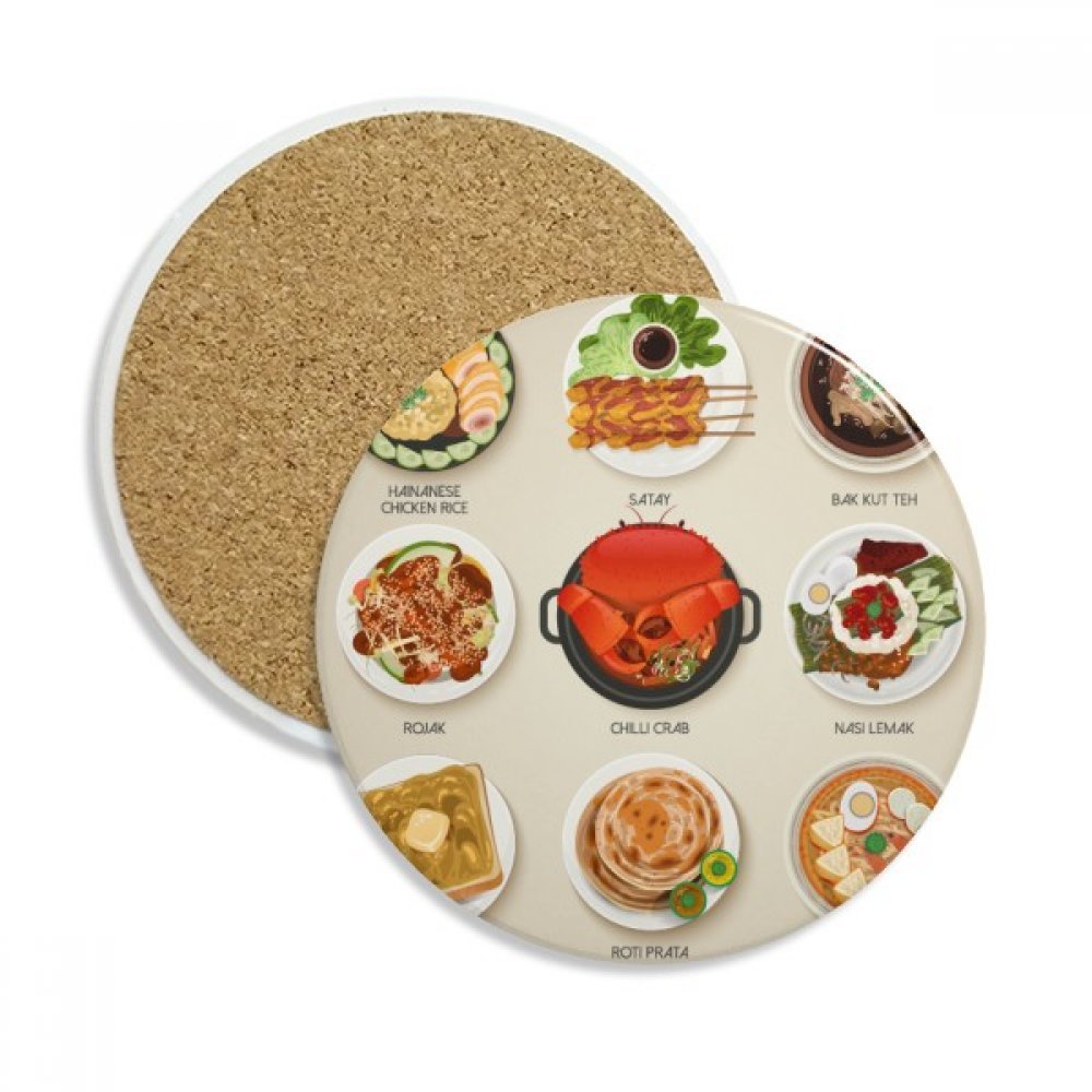 Coaster en céramique de Singapour pour tasse et boisson design multicolore