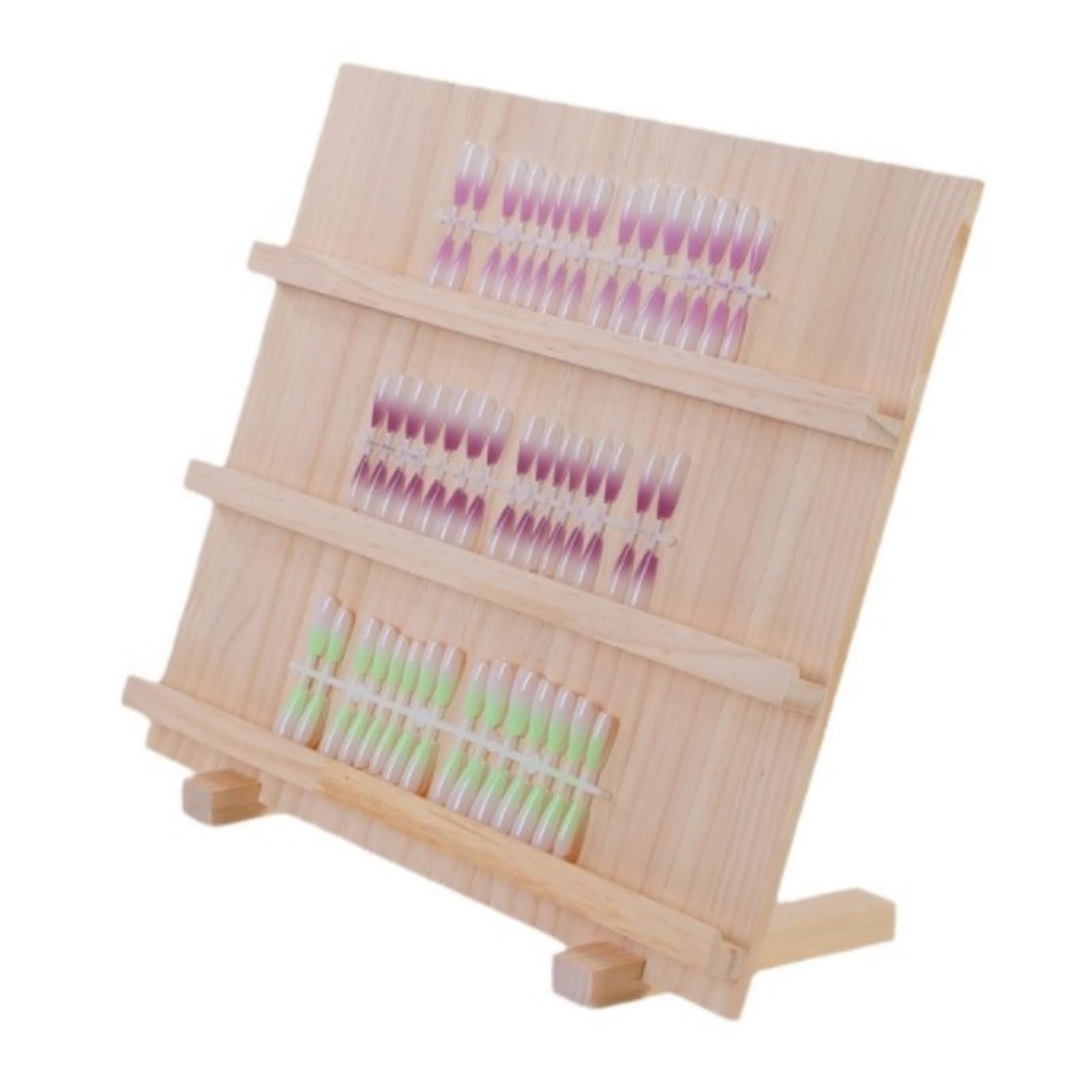 Stojak Ekspozycyjny Tablica Ekspozycyjna Do Zdobienia Paznokci, Drewniany Stojak Na Biżuterię, Przenośny, Wielowarstwowy, Rustykalny Manicure Biżuteria(3 layer)