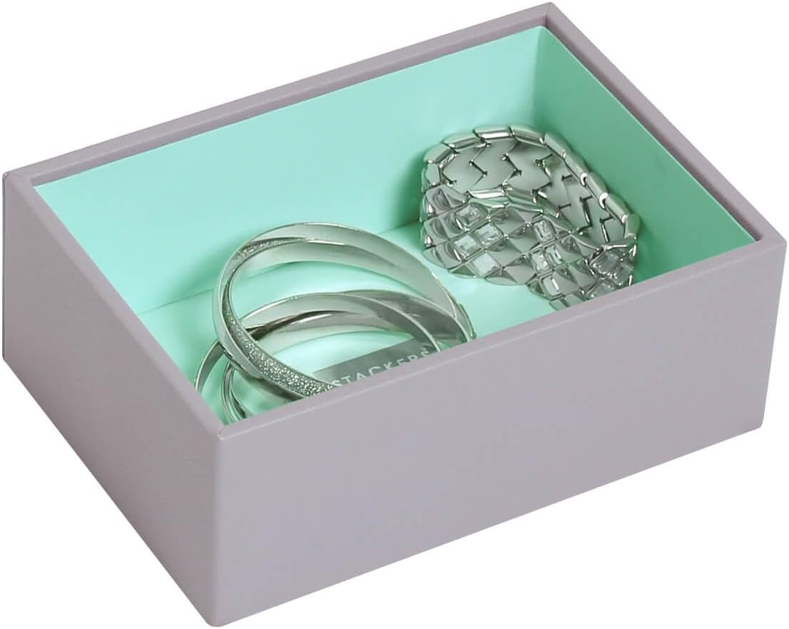 StackersDove Grey & Mint Mini Jewellery Box Chunky Jewellery Layer