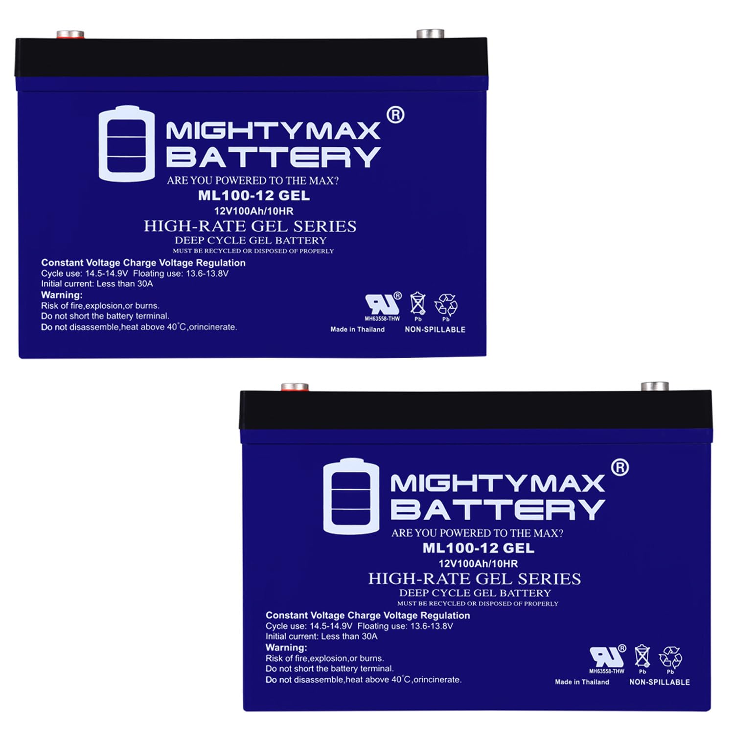 Mighty Max Battery 12V 100AH Gel Replacement Battery Compatible with The Quingo Toura Mobility Scooter - 2 Pack