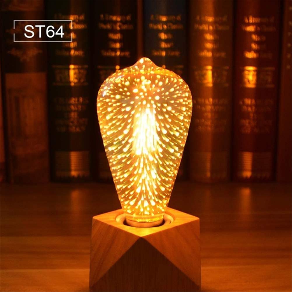 Tnfeeon LED Light Bulbs E27 Glass Cover Gorgeous Lighting Silver Plated 3D Fireworks LED Light Bulb for Wedding (605) - Image 3