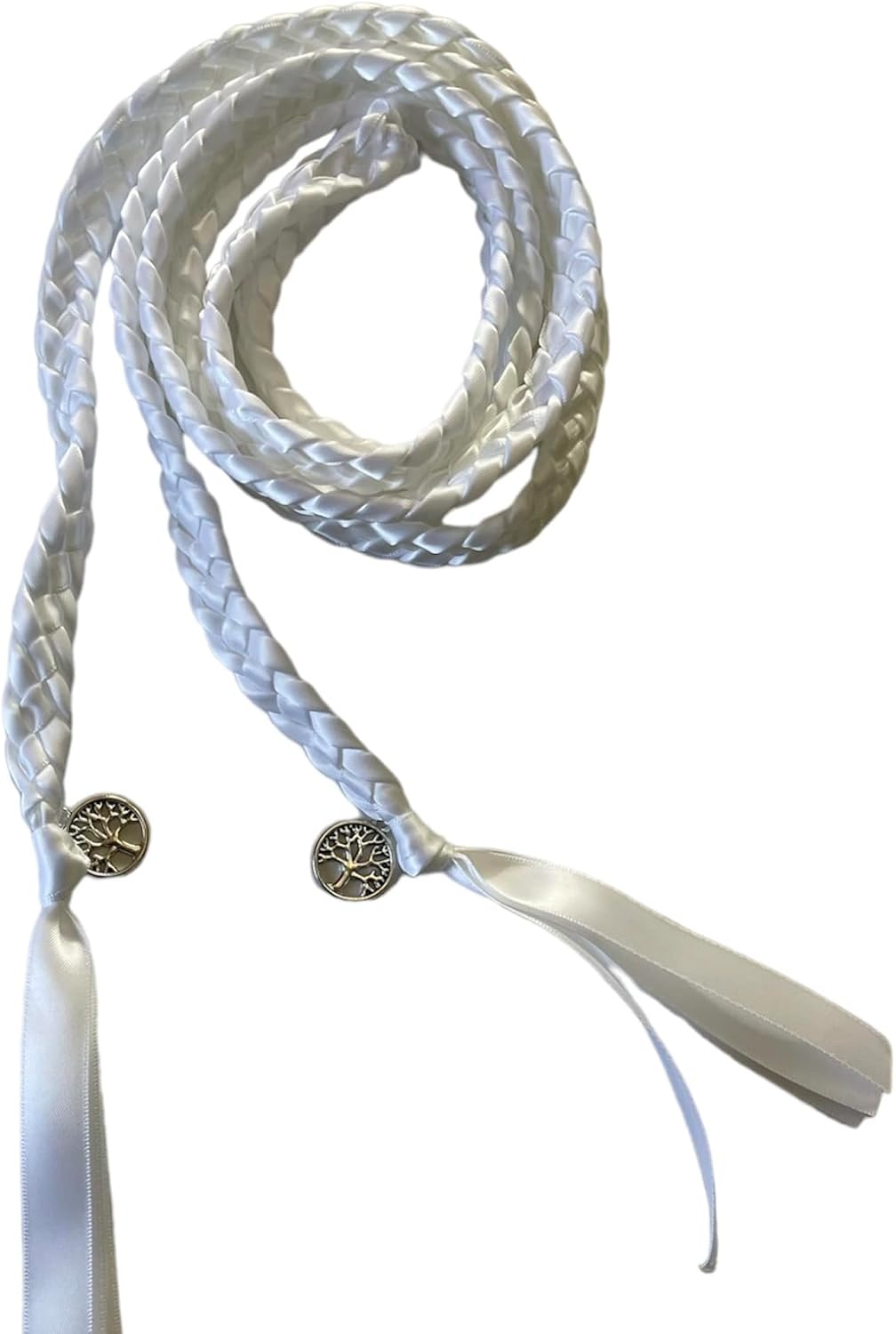 White Handfasting Cord with Tree of Life- Braided Together- Ceremony- Rope- Cord- Wedding