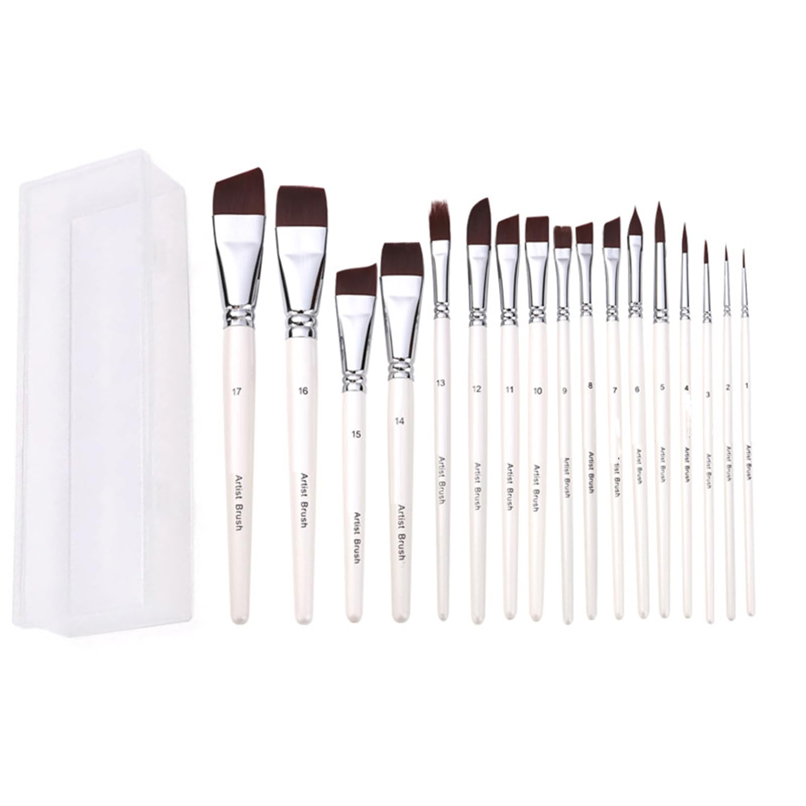 7/10 / 17x Nylon Hair Painting Brush Artist Paint Brush Watercolor Paint Drawing Supplies for Body Face Painting