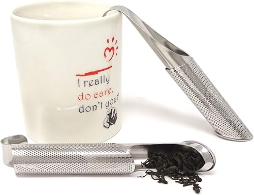 Miniatura 4 de Honbay 2 filtros de acero inoxidable para infusión de té, tubos con gancho para hojas sueltas hierbas y especias