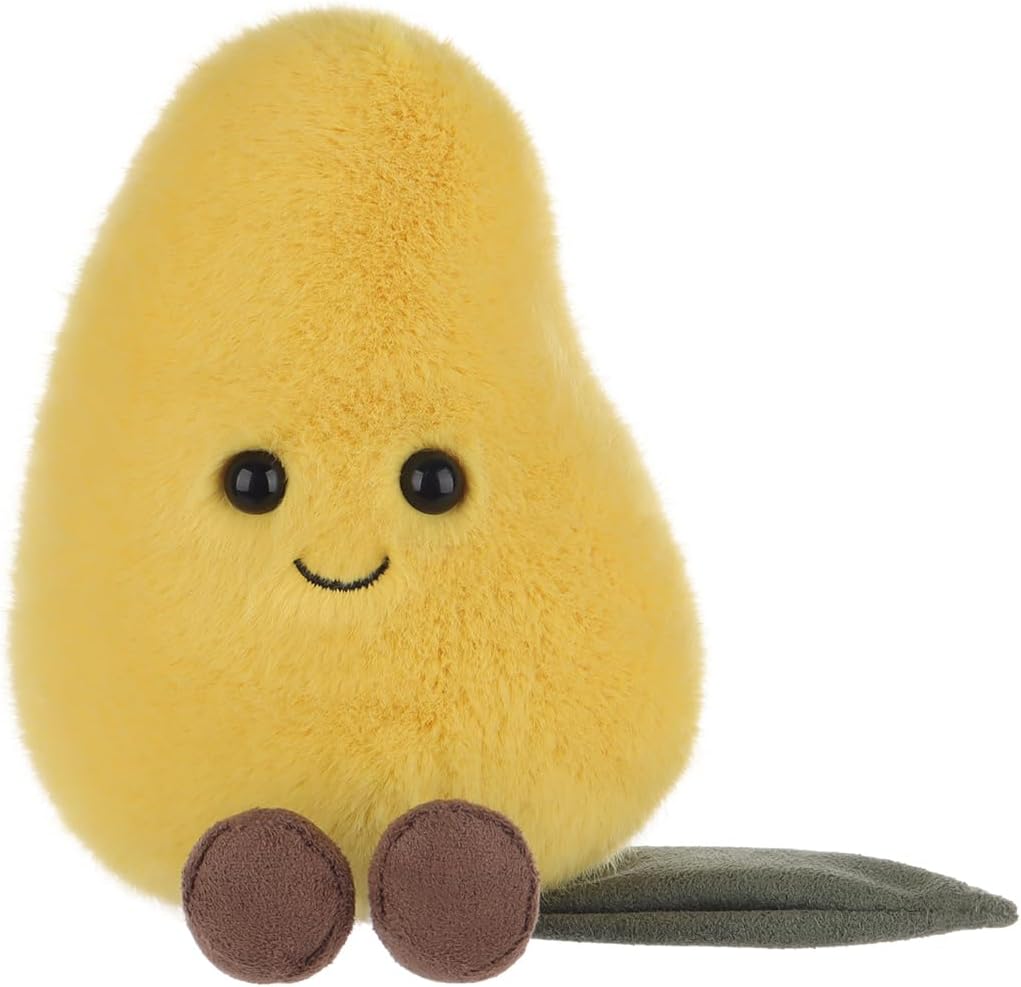Apricot Lamb Fresh Mango Fruit Food Plushies Plush Stuffed Animals for Kids, Soft Cute Plush Toys for Baby Girl and Boy, Fluffy Fresh Mango Yellow