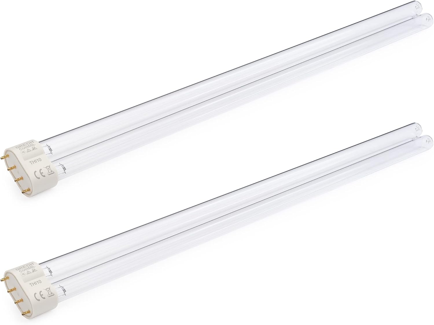 55W UV Ultraviolet 4 Pin Base Replacement Light Clarifier Lamp Filter for Aquarium Koi Pond Fish Tank Compatible to CUV-655-2 Pack