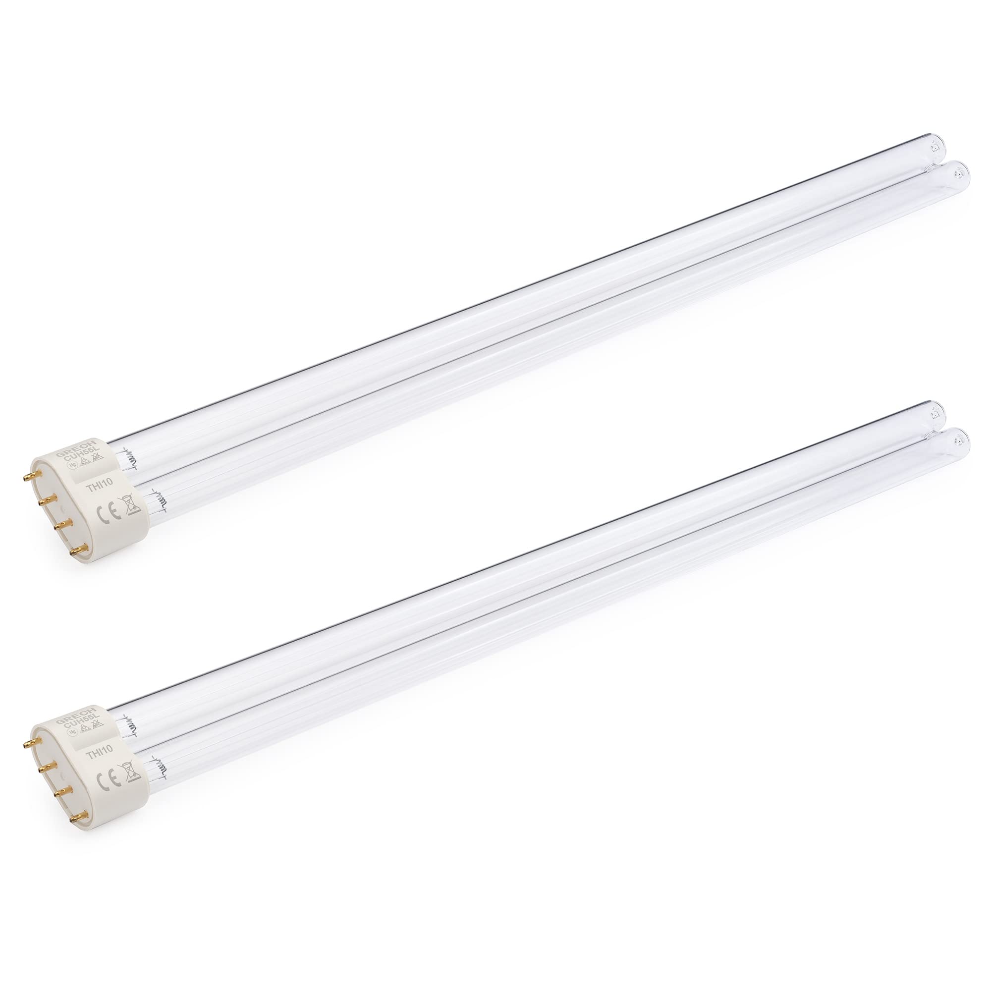 55W UV Ultraviolet 4 Pin Base Replacement Light Clarifier Lamp Filter for Aquarium Koi Pond Fish Tank Compatible to CUV-655-2 Pack