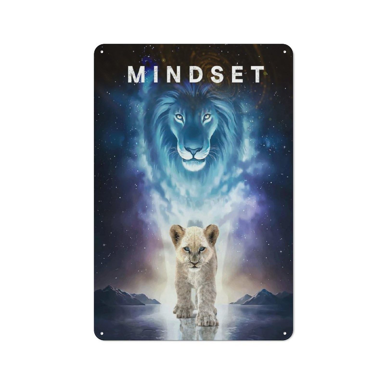 Junmoney Lion Mindset Power Within Shed Metal Sign With Design 30X20cm, Vintage Porch Wall Decor For Patio Bar, Workshop, Shed Or Kitchen