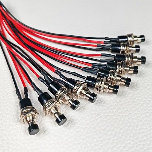 Miniatura 2 de Gebildet 24pcs 0.276 in Mini botón momentáneo 3V-6V-12V-24V-230V1A, SPST Nomal Open ONOff 2 Pin botón plano redondo para modelo ferroviario Hobby