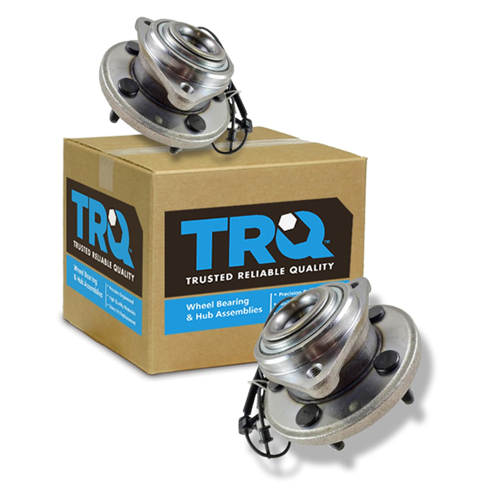 TRQ Front Left and Right Wheel Bearing and Hub Assembly Set 2 Piece