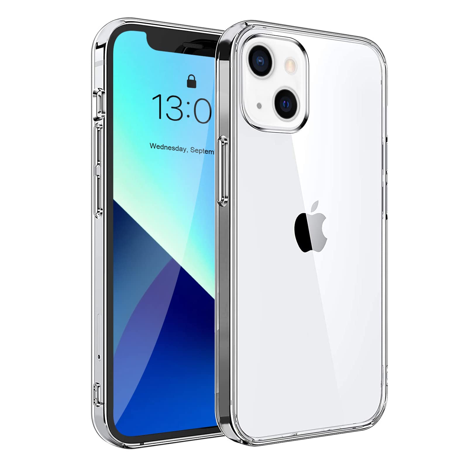 Ylife Compatible with iPhone 13 Case, Shockproof, Scratch-Resistant Mobile Phone Case, Silicone TPU Case, Ultra Thin Soft All-Round Protection Cover (Transparent)