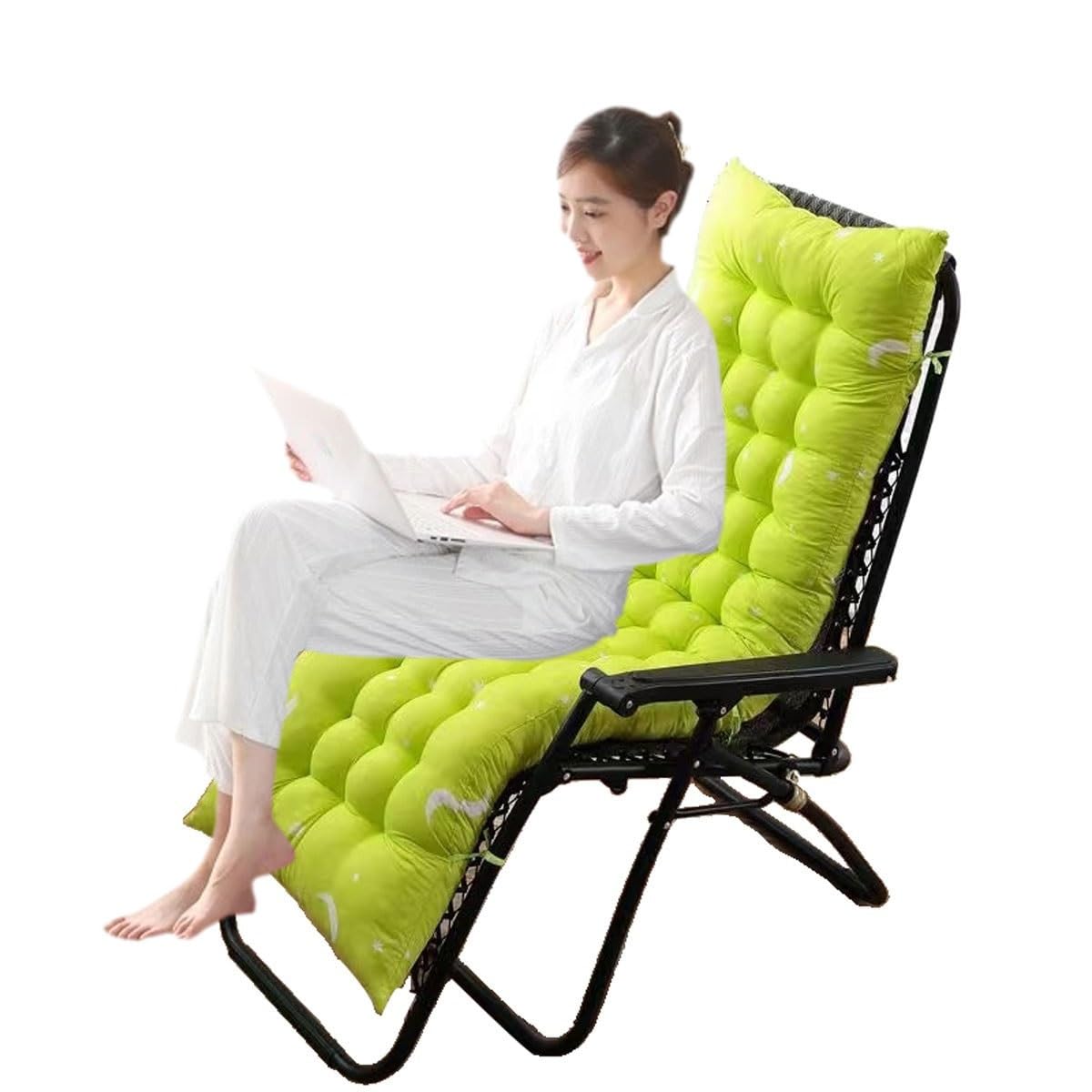 Sun Lounger Cushion Outdoor/Indoor 170*53/125*53CM Thick Garden Chair Recliner Relaxer Rocking Chair Cushion Replacement Bench Seat Cushion Pads, Cushion Pads With Backrest For Holiday Travel ( Color
