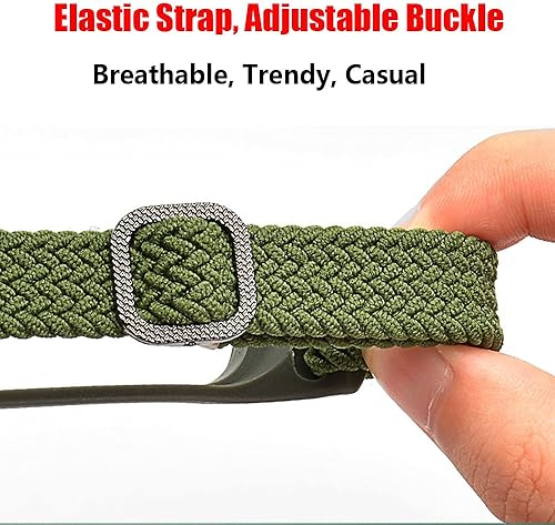 Miniatura 3 de Apbands Correa trenzada Solo Loop para Xiaomi Mi Band 7, 6, 5, 4 - Correa de repuesto deportiva elástica de nailon ajustable - 1.2 in Negro