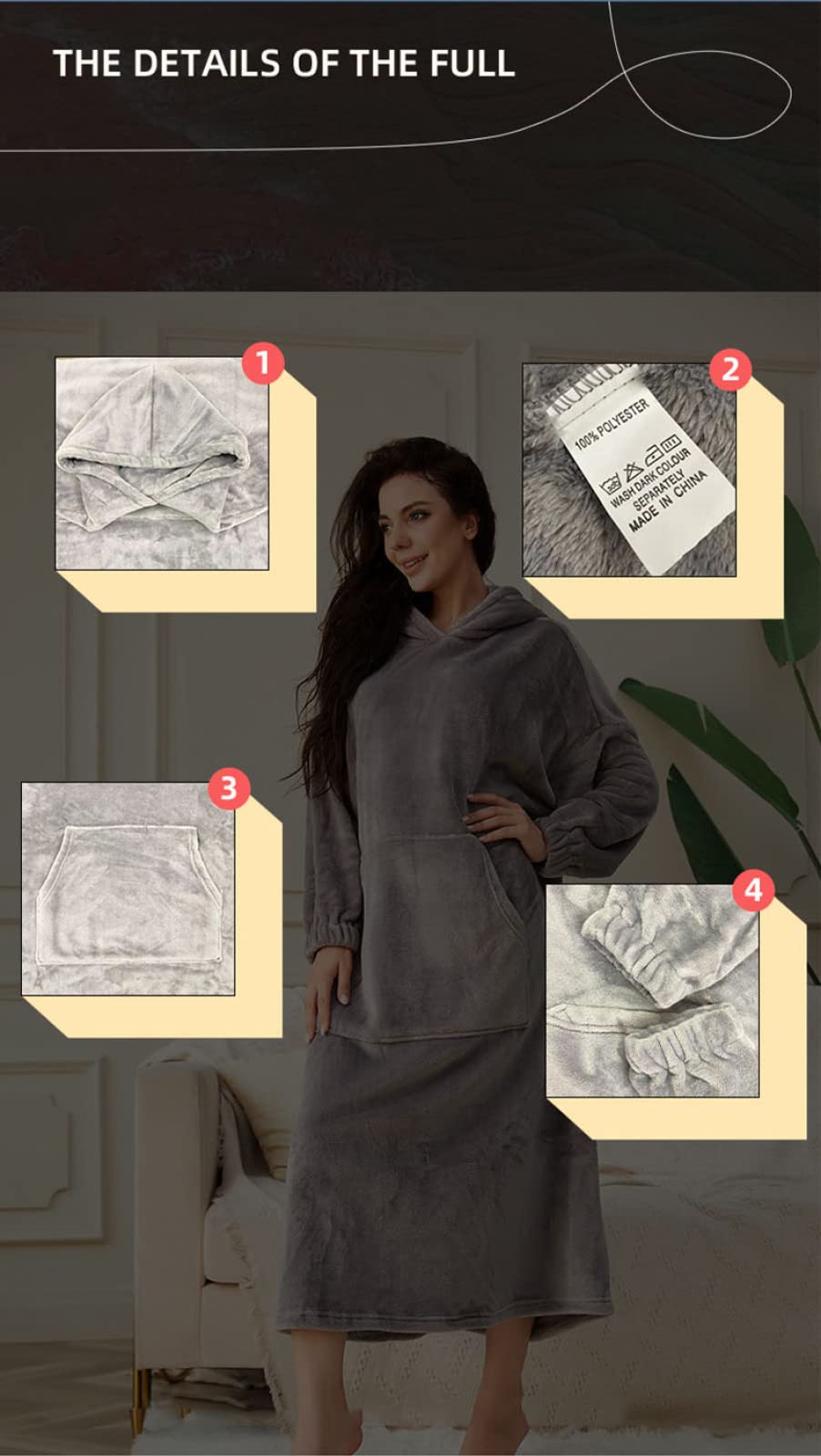 Camisón De Franela para Mujer, Pijama De Una Pieza Alargado Y Engrosado, Camisón Cálido De Invierno, Ropa De Casa para Parejas,Black,90~250斤