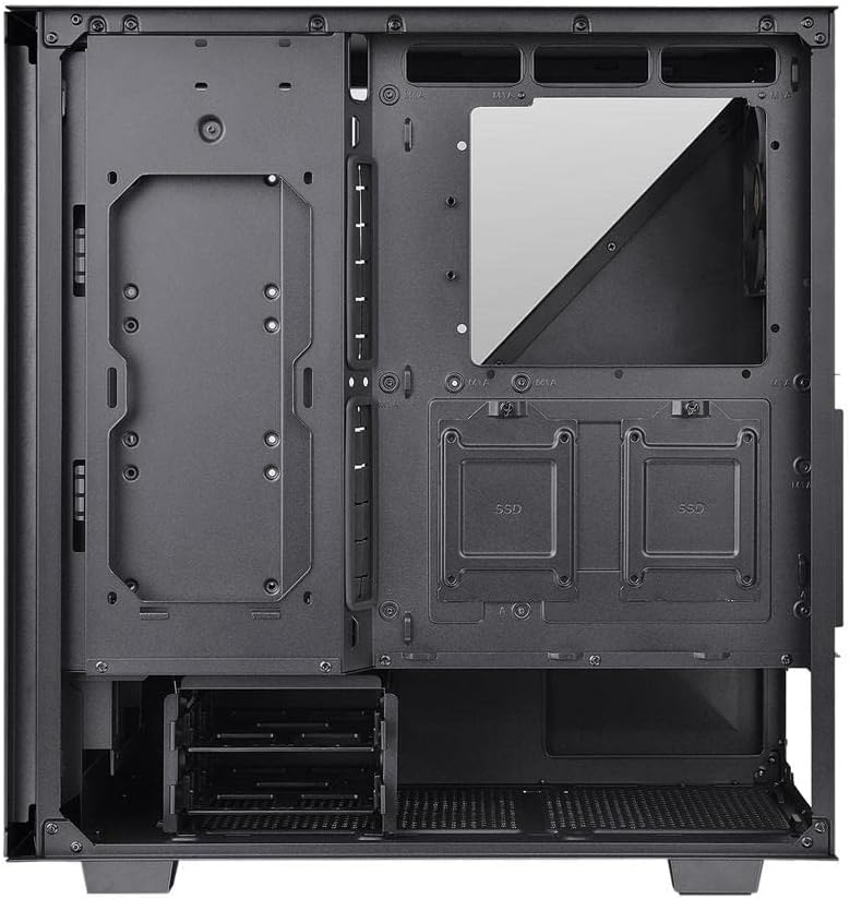 Thermaltake Divider 300 TG Air ATX mid Tower Black Edition Computer Case with 2 pre-Installed 120mm Standard Fans Full-Size mesh Panel 3mm Triangular Tempered Glass Left Side Window CA-1S2-00M1WN-02
