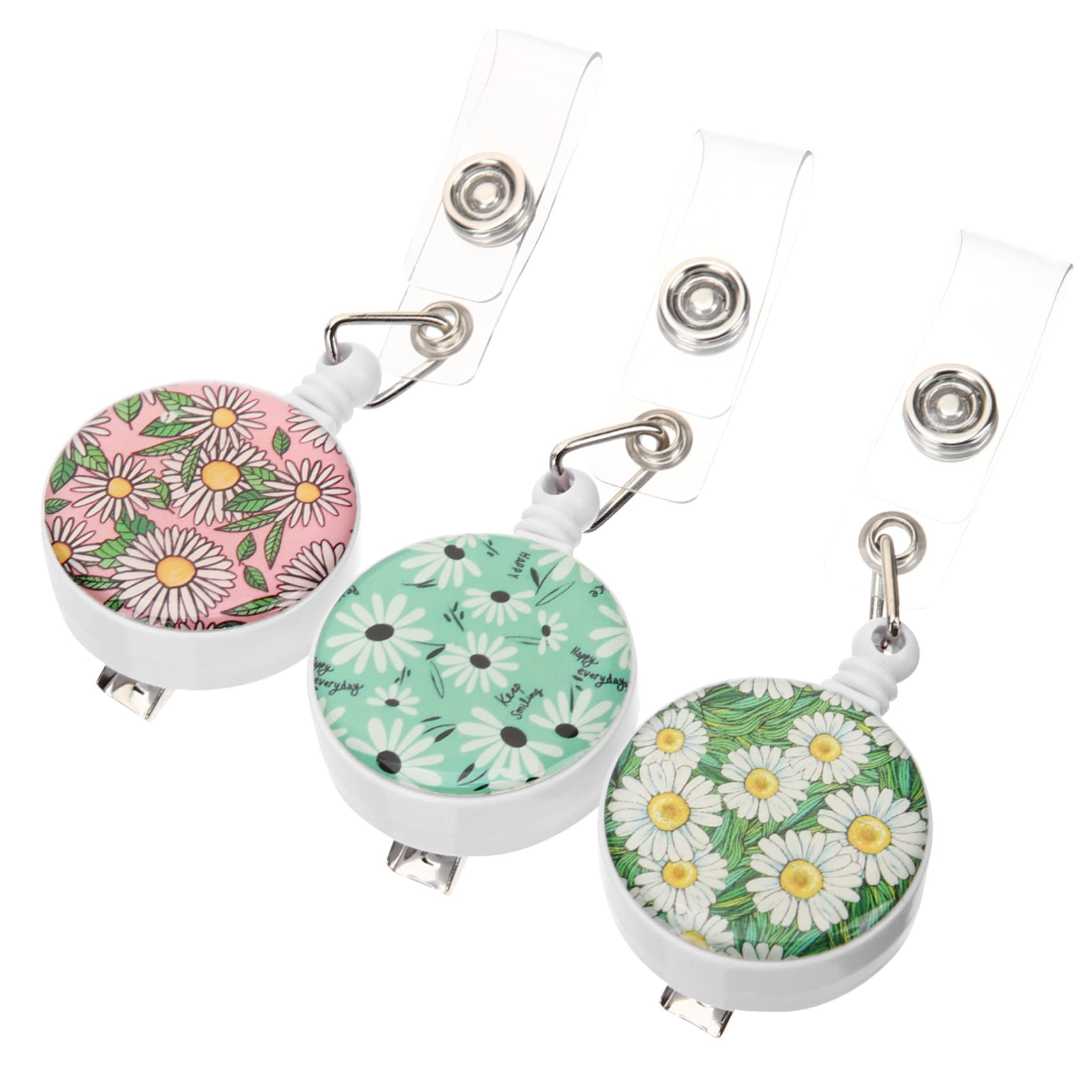 DOITOOL 5 Set Portabadge Retrattile Con Clip Girevole Portatessere Colorati Per Id E Chiavi Materiale Design Elegante Per Ufficio E Scuola 3 Pezzi * 5