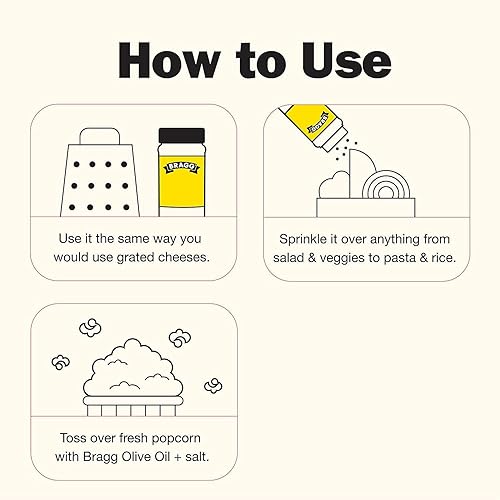 Miniatura 8 de Bragg Copos de levadura nutricional premium  Condimento sin lácteos  Vegano, sin gluten  Buena fuente de proteínas y vitaminas  Sustituto nutritivo