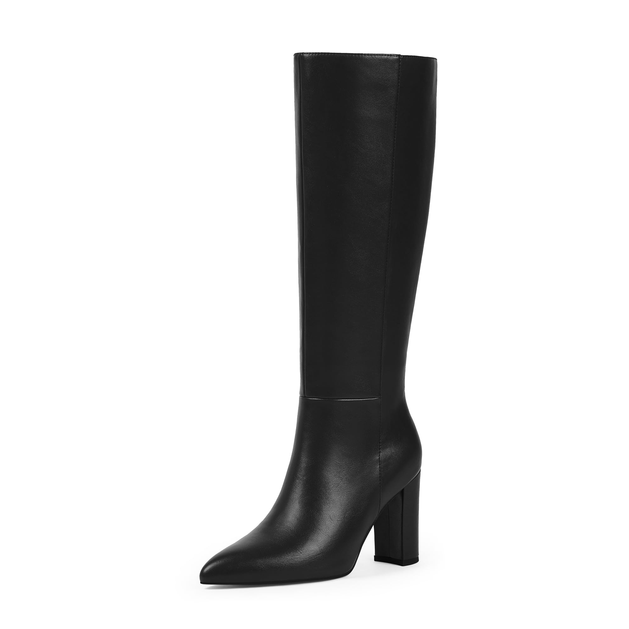 Modatope Knee High Womens Riding Boots - Tall Long Calf High GoGo Chunky Faux Crocodile Boots - Block