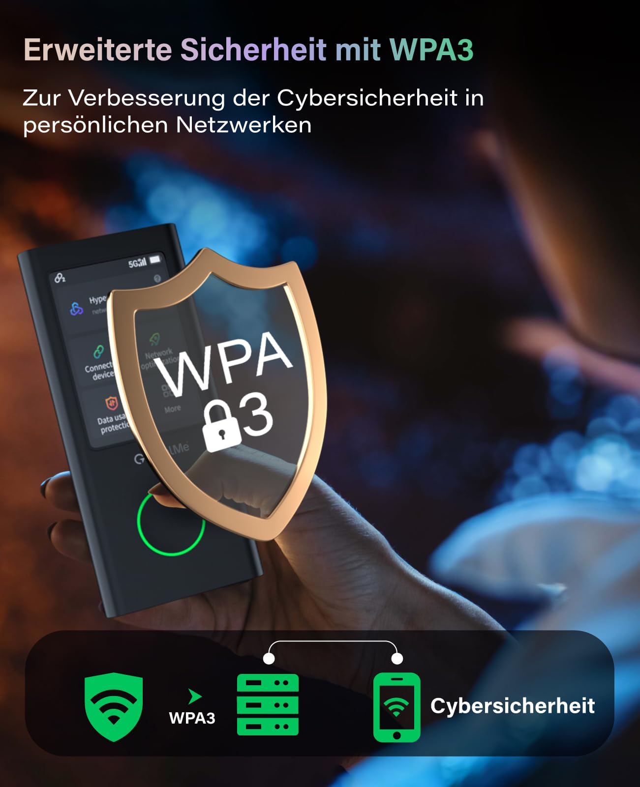 GlocalMe Numen Air Mobiler WLAN Router 5G, Keine SIM-Karte nötig, 5G LTE Hotspot mit 30GB europäischem Datenpaket, Unterstützt 16 Geräte gleichzeitig, 5400 mAh Akku, Reise- oder Heim-WLAN-Hotspot