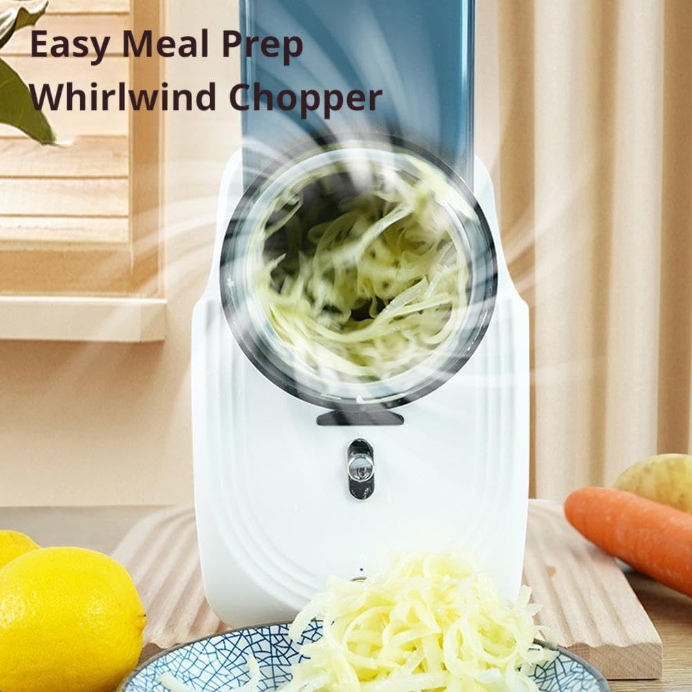 Rallador eléctrico de queso 3 en 1, cortador eléctrico de verduras y rallador, máquina de ensalada con 3 formas diferentes de cuchillas y base de succión fuerte, mini trituradora eléctrica de verduras