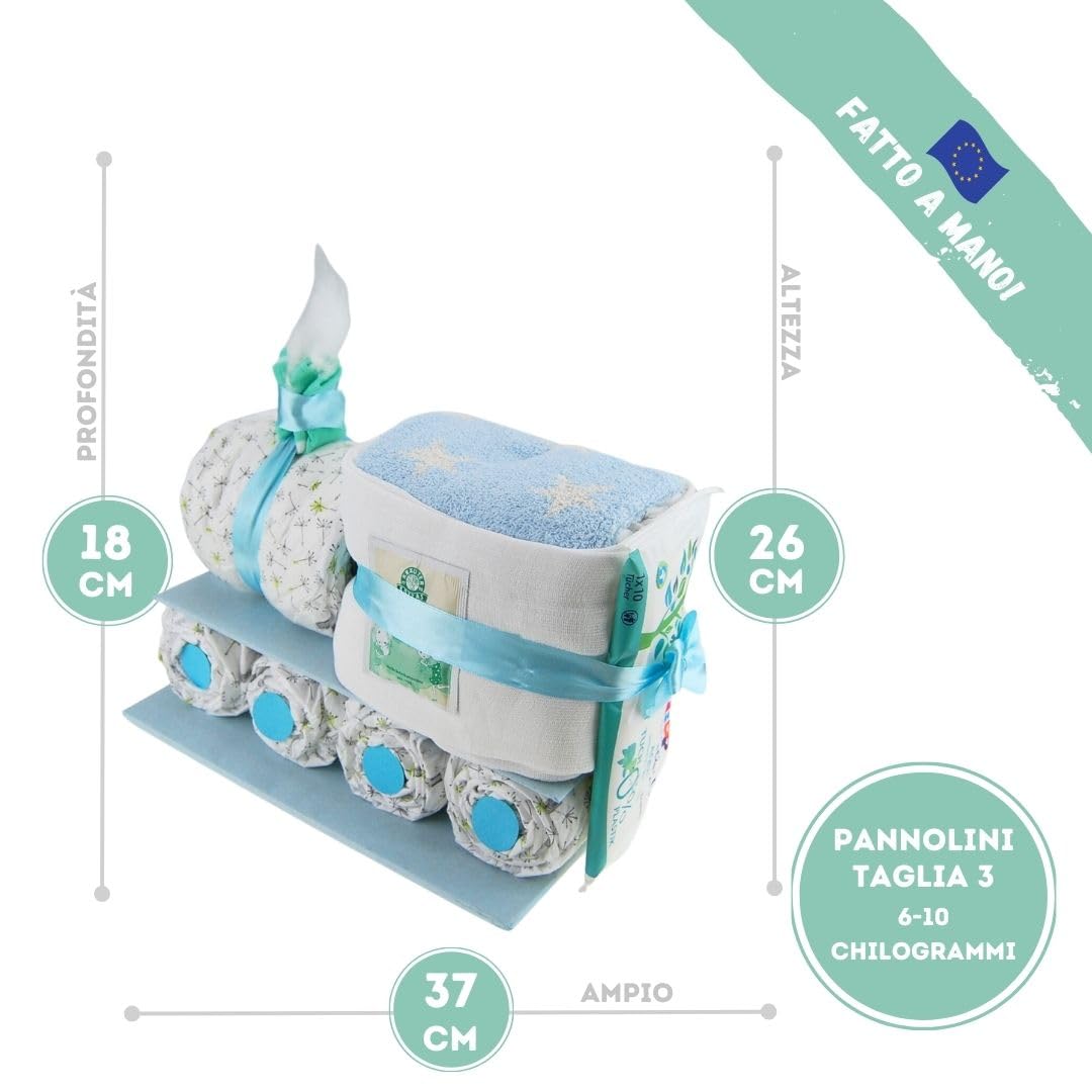 com - Pannolino per ragazzi | Guaina blu – con 29 pannolini LILLYDOO | Regalo per nascita | Regalo per baby shower – Torta di pannolini fatta a mano (ragazzo)