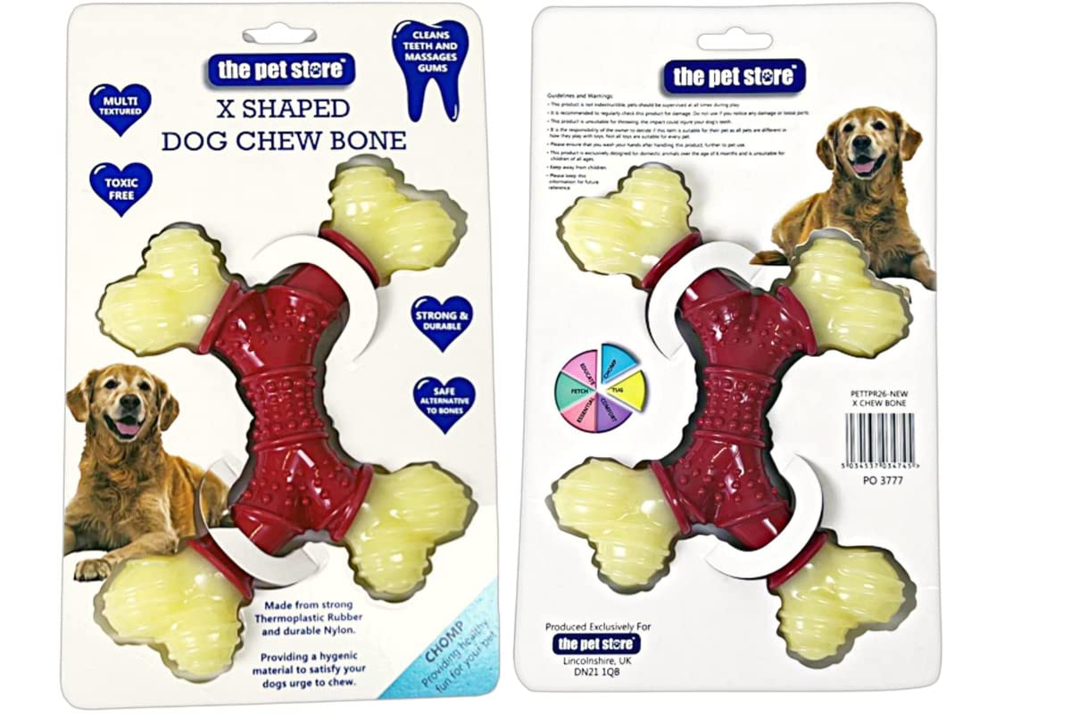 EPISENT X-Shaped Dog Chew Bone | Durable Thermoplastic Rubber & Nylon Toy for Heavy Chewers. Get Long-Lasting Fun for Your Furry Friend Today! (X SHAPPED)
