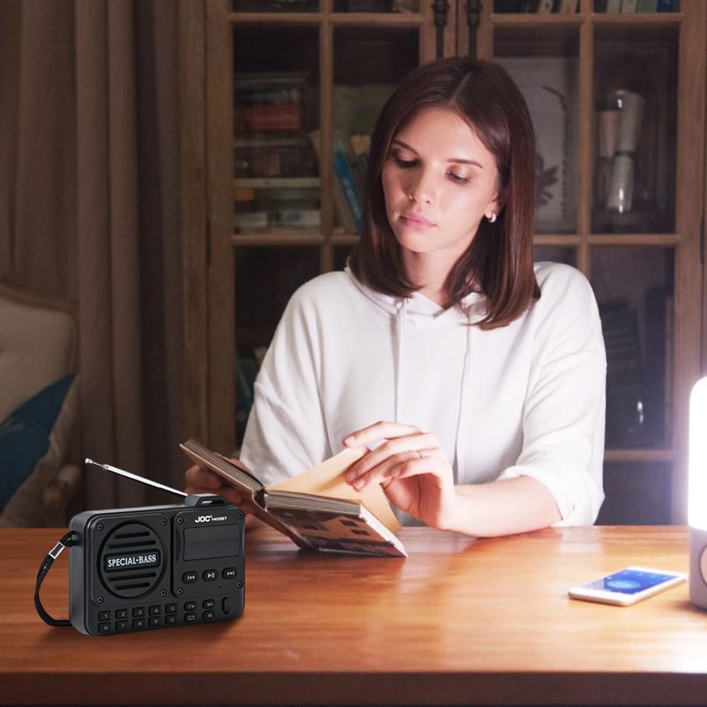 Radio FM Digital portátil, grabadora de Radio Digital Recargable BT 5.4, Altavoz de Radio para Viajes en casa, Regalos para Personas Mayores