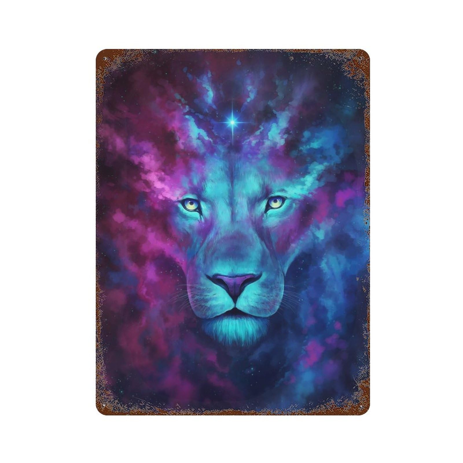 Firstborn Aged Metal Wall Plaque 15.7"x11.8", Old School Wall Decor for Garage, Bar And Workshop Decor