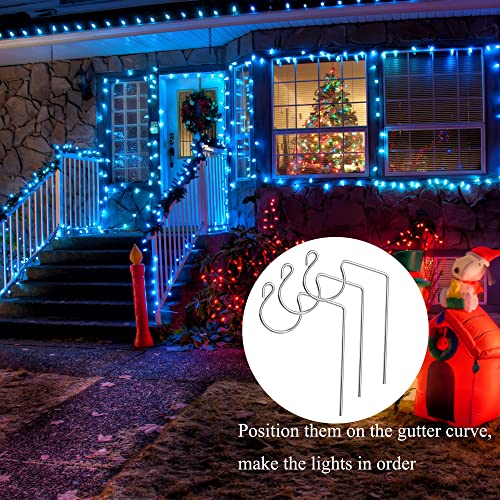 Tugaizi 60 Pieces Christmas Light Gutter Hooks Ornament Light Hanger Metal Wire Hooks Gutter Clips For Hanging Outdoor String Lights (Silver) #TOP6