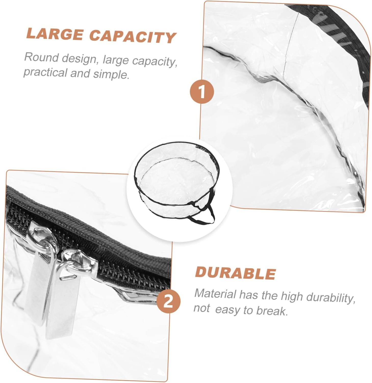 Levemolo 2pcs Transparent Wreath Storage Bag Garland Holder Capacity Round Container for Wreaths Design for Holiday Storage