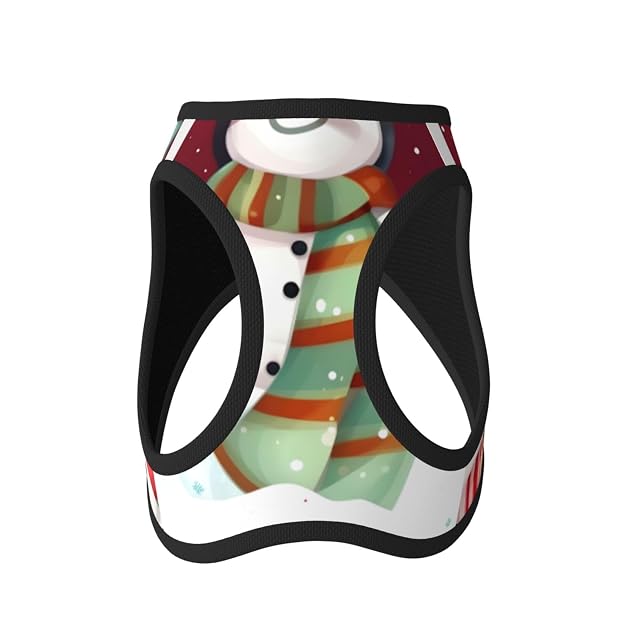 Foto 2 de 8 de Arnés ajustable para perro con estampado de muñeco de nieve de Feliz Navidad, arnés para cachorros