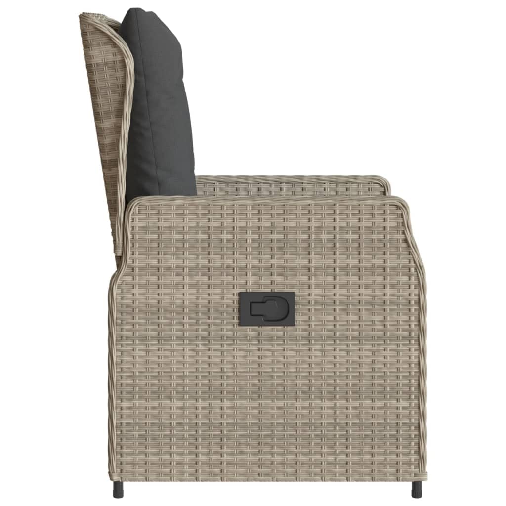 vidaXL Chaises inclinables de Jardin lot de2 Gris Clair résine tressée, Fauteuil de Jardin inclinable, Fauteuil inclinable de Jardin, Chaise inclinable d'extérieur