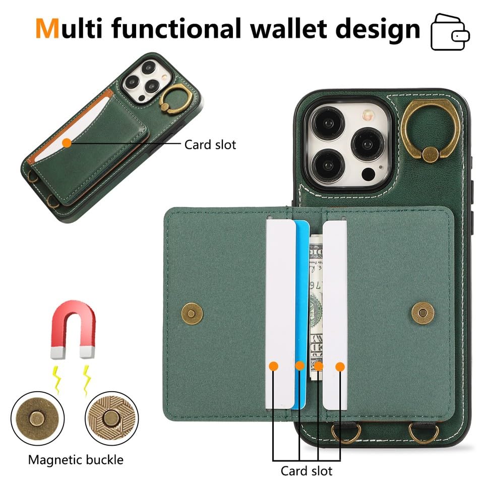 Pour iPhone 15 (6,1 pouces (couleur : noir) étui en cuir durable avec rabat magnétique pour smartphones