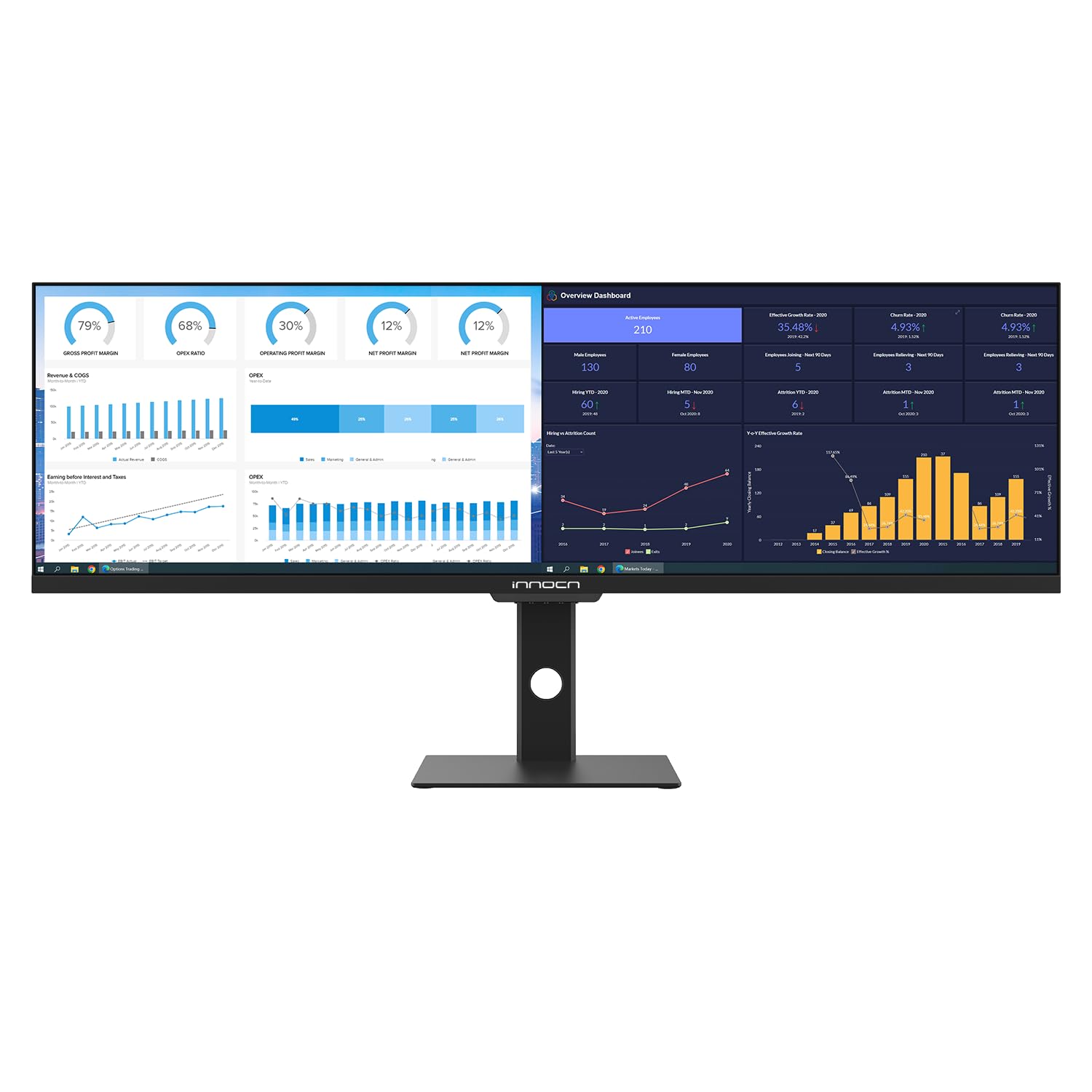 INNOCN Ultrawide Monitor 43 8 WFHD 3840 x 1080p 120Hz 32 9 IPS Computer Split Screen 96 DCI-P3