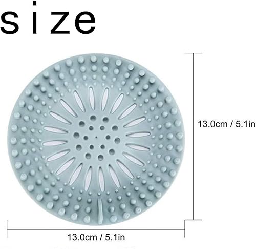 Miniatura 2 de Colector de pelo de silicona para drenaje de ducha, 2 piezas (negro y azul)