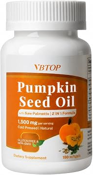 Pumpkin Seed Oil & Saw Palmetto, 180 Softgels, Cold-Pressed Virgin Oil