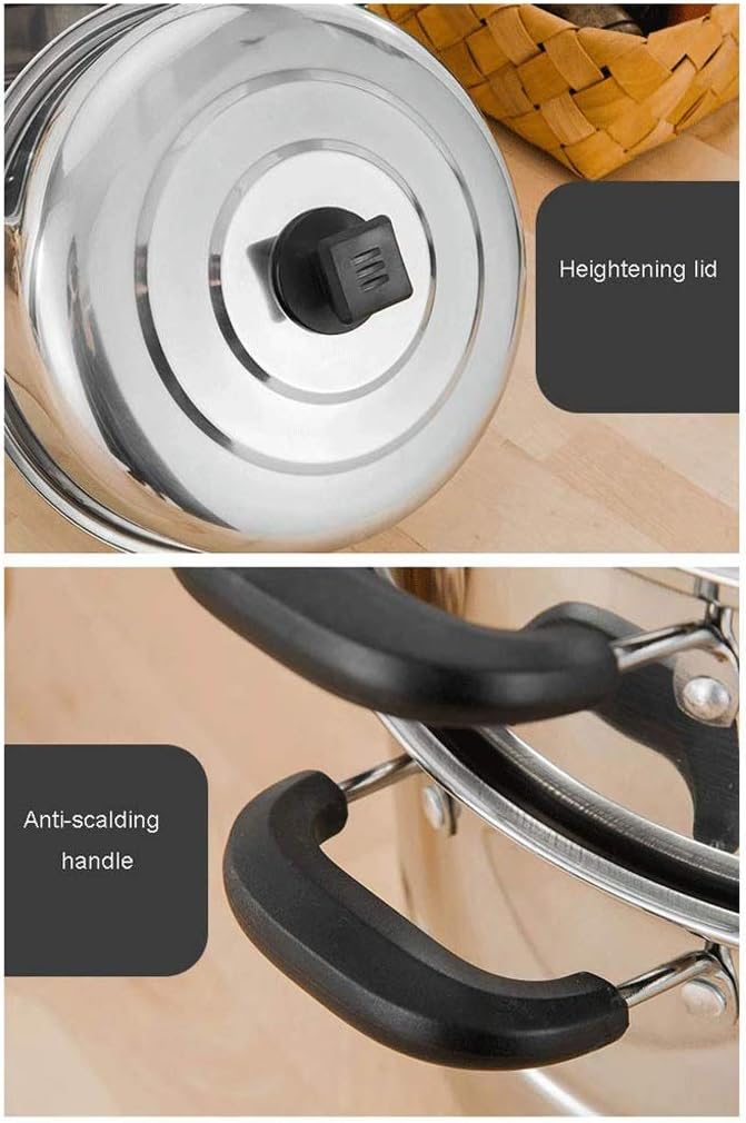 Thick Stainless Steel Steamer Extra Large Household Steamer 2 Layer 3 Three Layer Cooking Steamed Cooker Gas Stove(32CM)