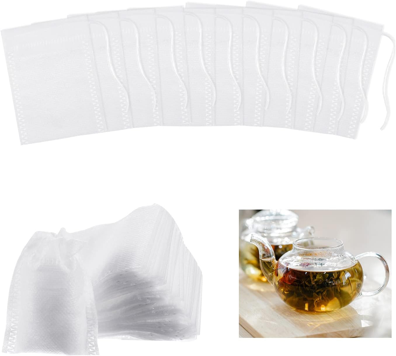 Amazon.com: FRIUSATE 500Pcs Tea Bags for Loose Leaf Tea, Empty Tea Bags ...