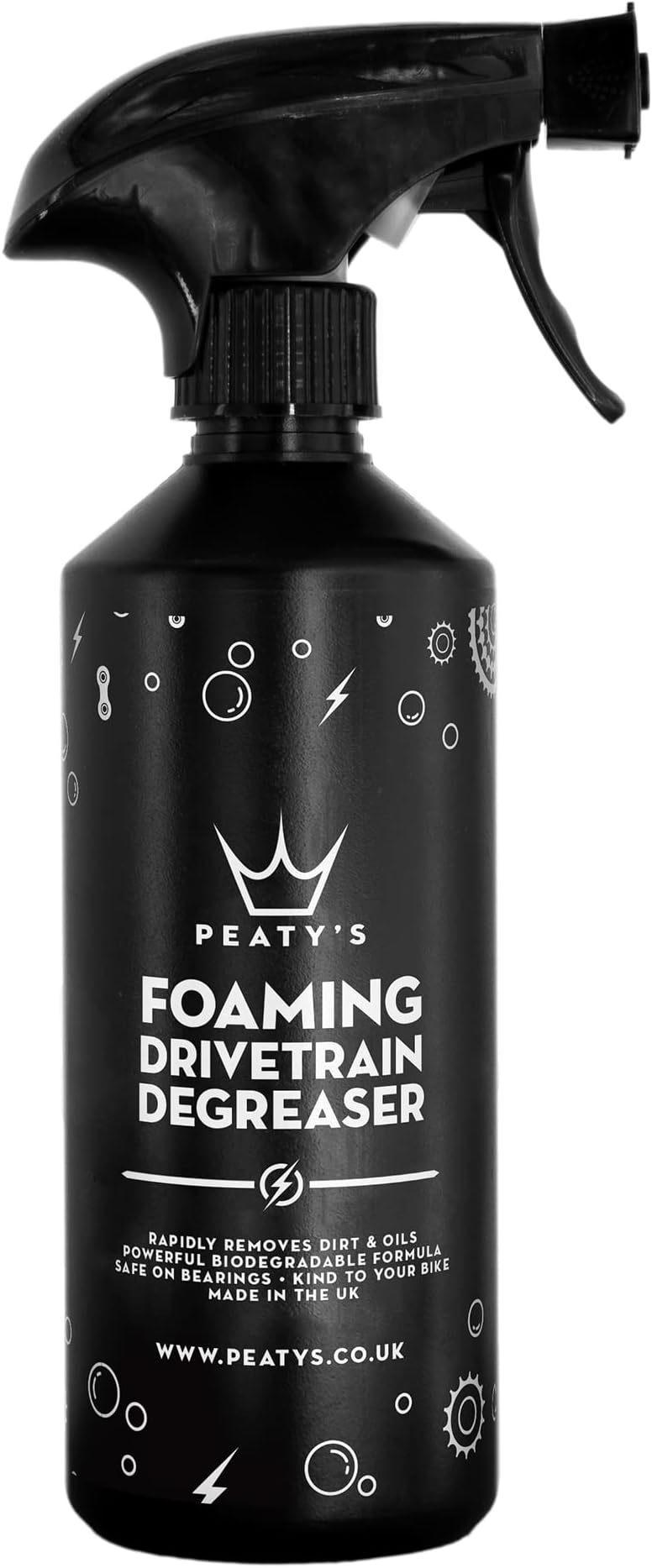 Peaty's Foaming Drivetrain Bike Degreaser - High-Strength Drivetrain Cleaner & Chain Degreaser Spray, Biodegradable Bike Cleaner, Safe on Waterproof Grease & E-Bikes, Mountain & Road Bicycle