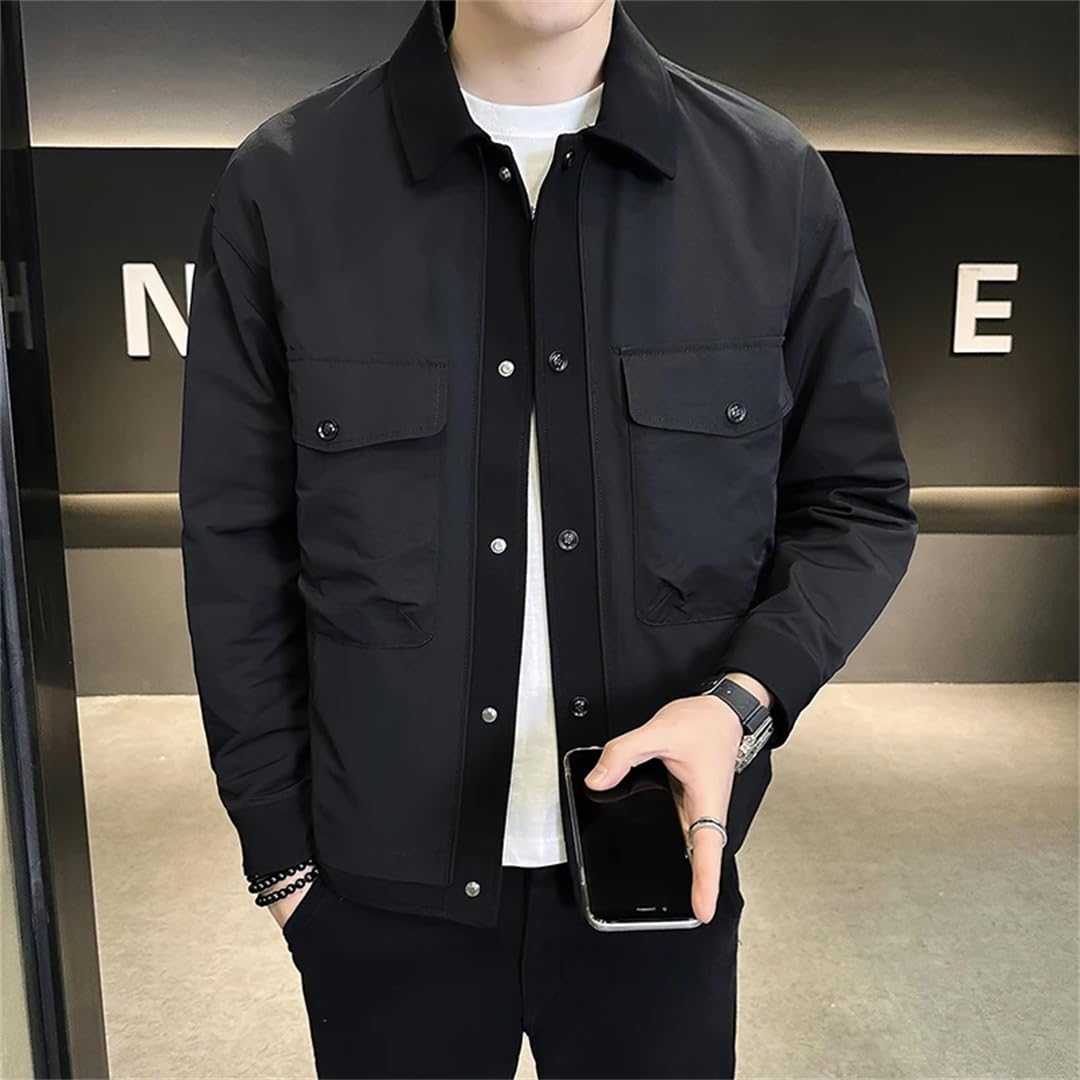 Męskie kurtki cargo z długim rękawem odzież wierzchnia biznesowa wiatrówka płaszcze Streetwear Spliced Jacket