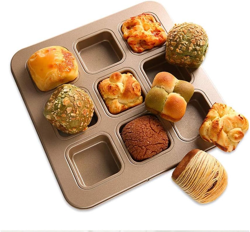 Loaf Pans for Bread Baking Nonstick Bread Loaf Pans Golden Loaf Baking Pans Carbon Steel Loaf Bakeware 9-Cup Nonstick Baking Cake Mold Pan for Oven Baking