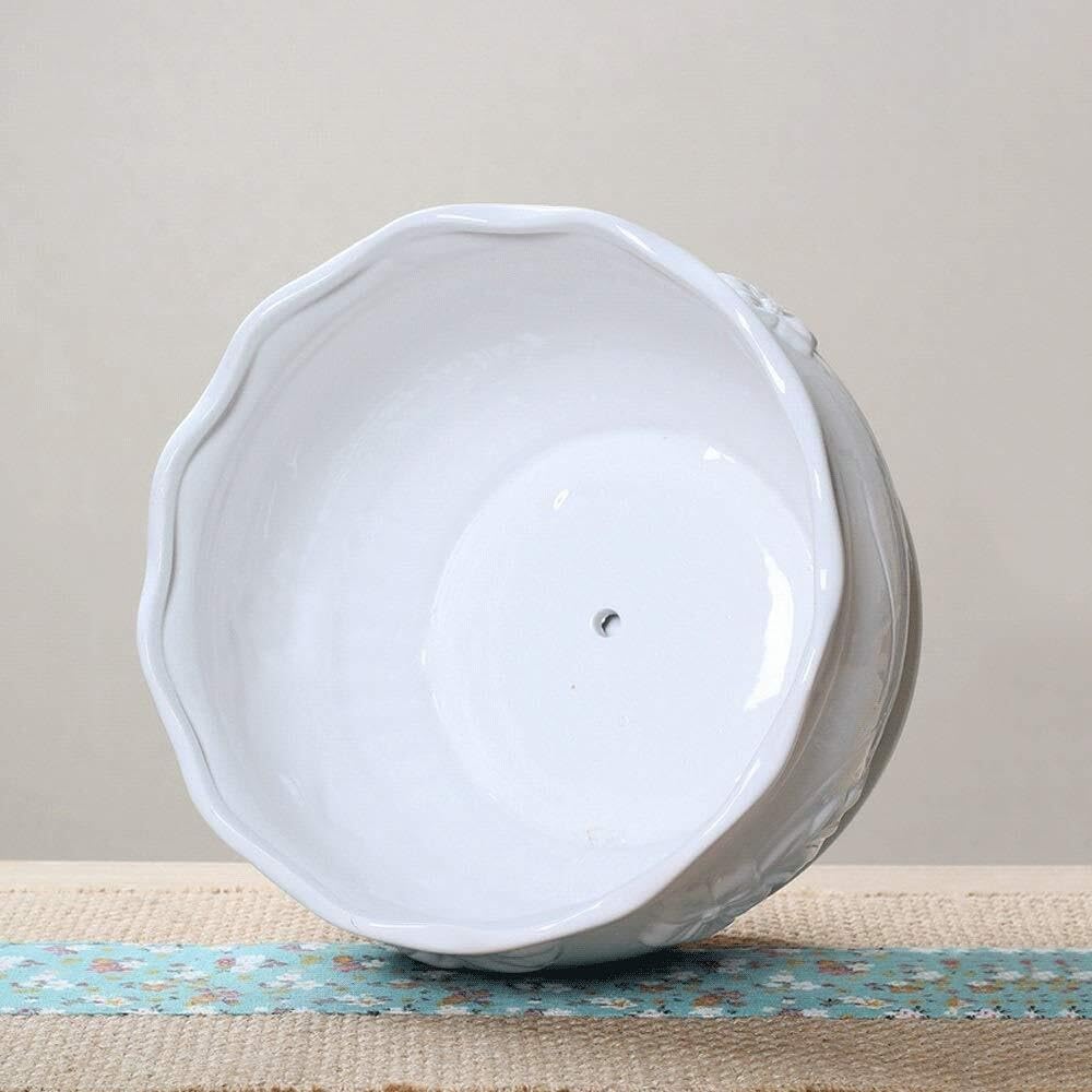Vintage doniczka na rośliny, biała doniczka na sukulenty, ceramiczna doniczka, połączona z wazonem paletowym, do domu, ogrodu, ogrodu, dekoracji (biała 3, 18 cm x 12 cm)