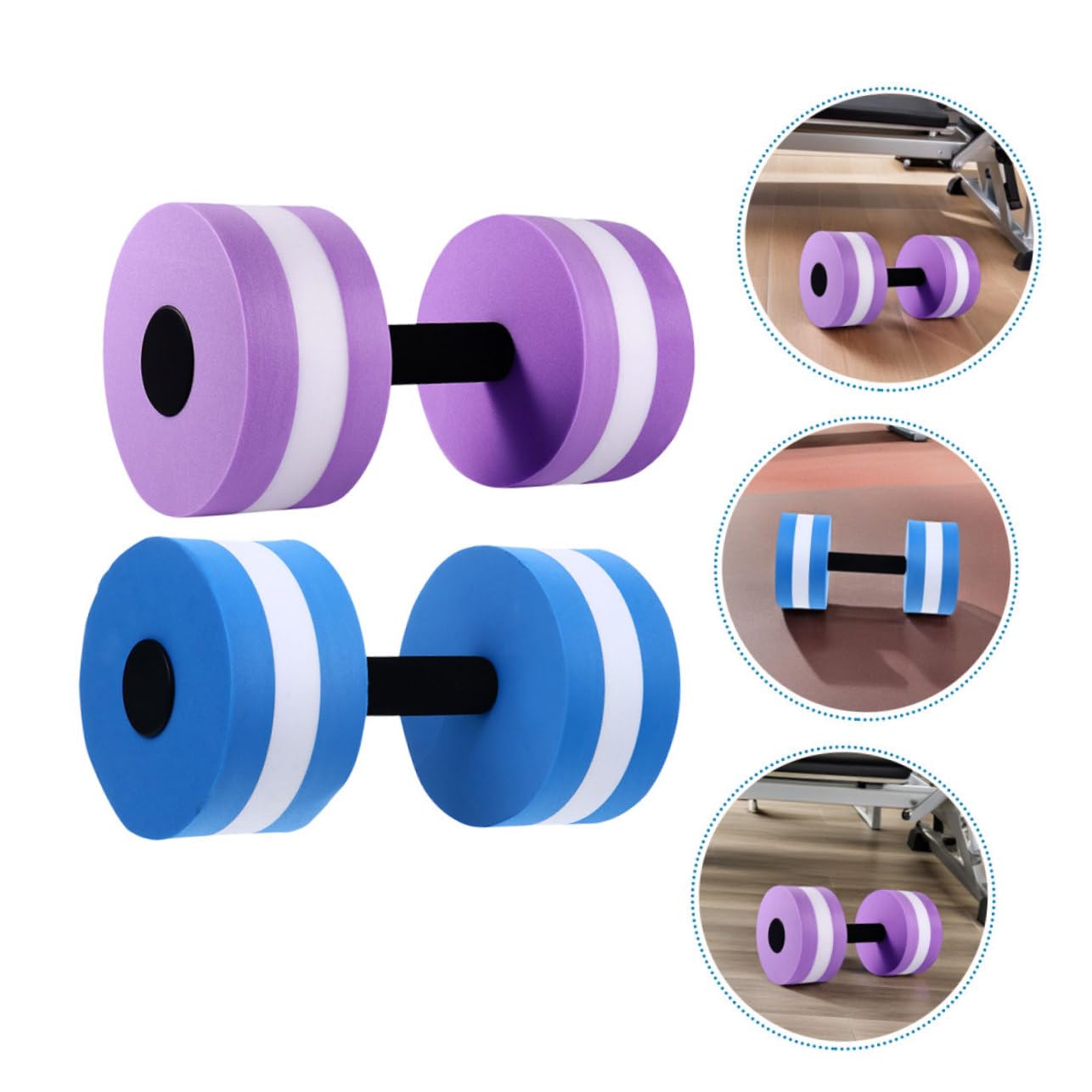 Kisangel Lot de 4 Set de Set de Haltères Aquatiques en Eva Légers et Flottants, Équipement de Fitness Polyvalent, Forme Ronde pour Exercices Aquagym et Entraînement Couleur Aléatoire