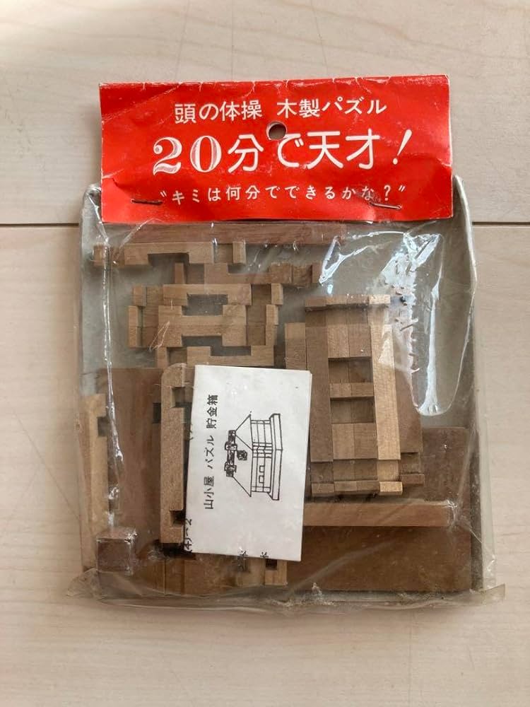 Amazon | 頭の体操 木製パズル 20分で天才 山小屋パズル貯金箱