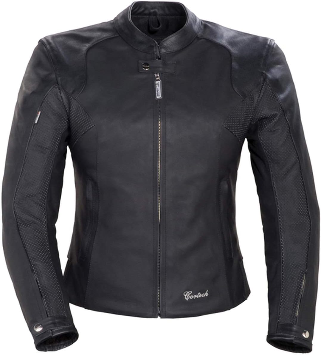 Cortech LNX Women's Leather Street Motorcycle Jacket - Flat Black/Small