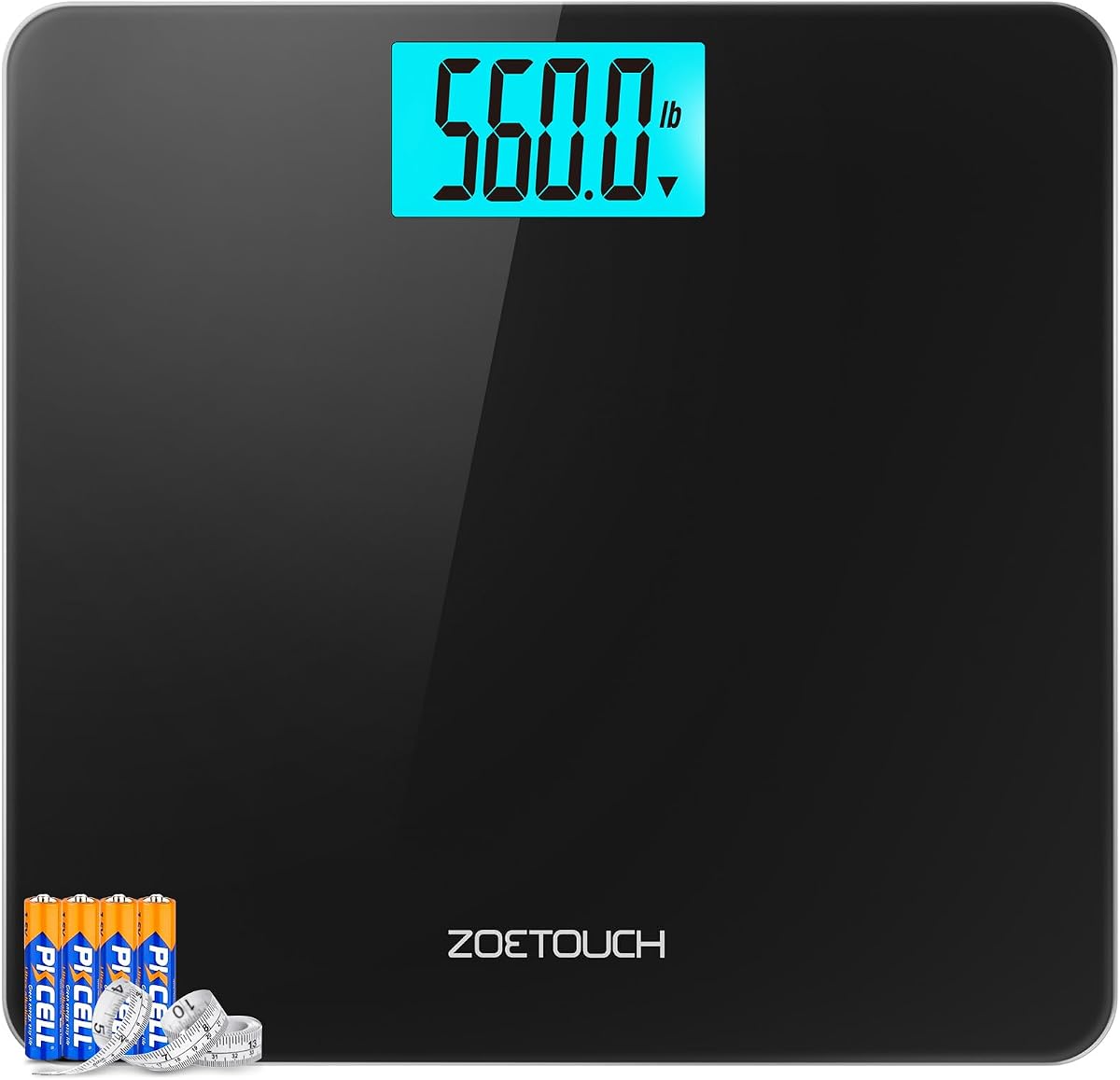 560lbs Bathroom Scale for Body Weight, Extra Wide Oversized 12.9" Platform, Large 4.2" LCD Display, High Accuracy Digital Weighing Machine with Heavy Duty Tempered Glass for Bariatric Seniors