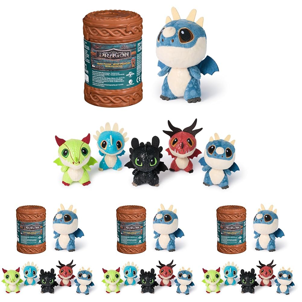 Dreamworks Dragons DWD Movie Mini Plüsch Drachen (Packung mit 4)