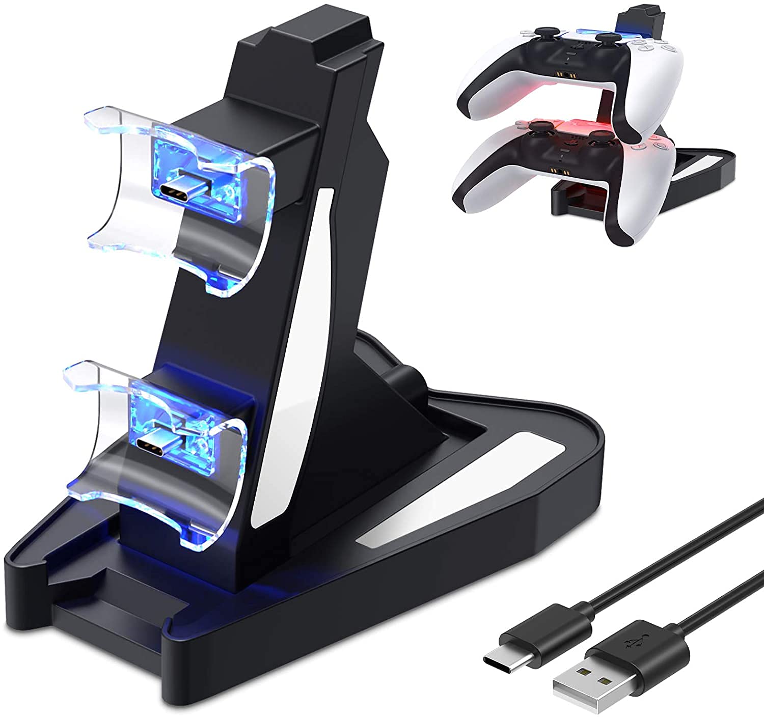 Microware PS5 Controller Charging Station for PS5 DualSense Controller, Fast Dual USB Charger Dock Station Stand for Sony Playstation 5 DualSense Wireless Controller (B097HKH1JS) Amazon Price History, Amazon Price Tracker