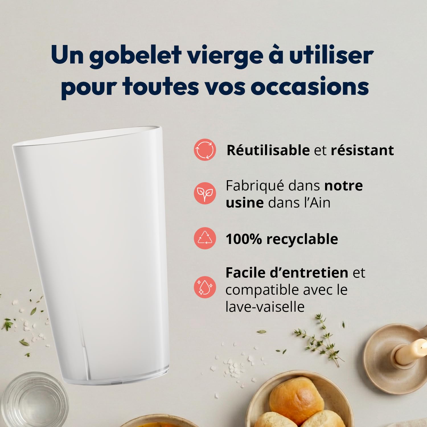 Wobz - Gobelet Plastique Transparent - 25 cl - Fabriqué En France - Polypropylène - Pack de 100